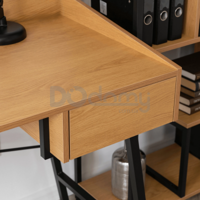 Письменный стол MEBEL ELITE ICE 133 Дуб Золотой / Черный, фото 3