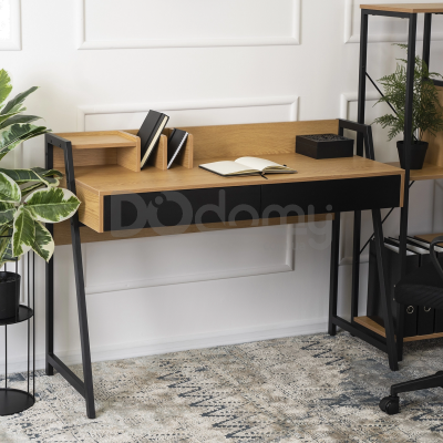 Письмовий стіл MEBEL ELITE CASS 120 Дуб / Чорний, фото 1