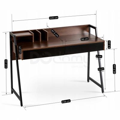 Письменный стол MEBEL ELITE CASS 120 Коричневый/Черный, фото 3