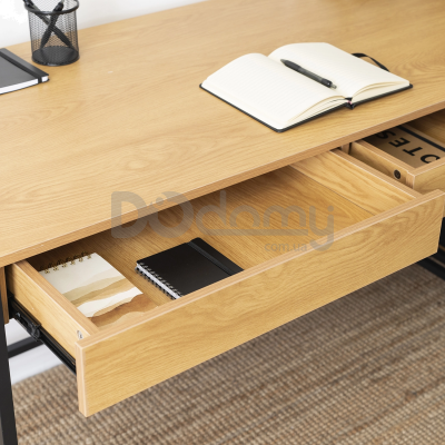 Письмовий стіл MEBEL ELITE ALLY 123 Дуб Золотий  / Чорний, фото 2