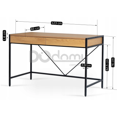 Письмовий стіл MEBEL ELITE ALLY 123 Дуб Золотий  / Чорний, фото 3