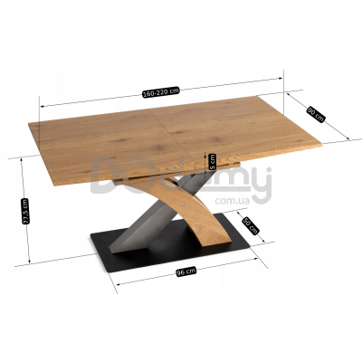 Стіл MEBEL ELITE SVEN 160-220 Дуб Золотий, фото 6