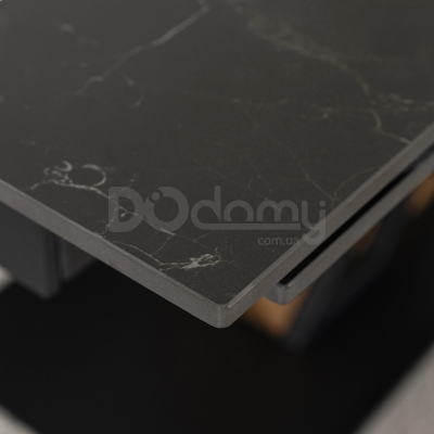 Стіл MEBEL ELITE REX 160-220 Чорний мармур / Горіх, фото 6