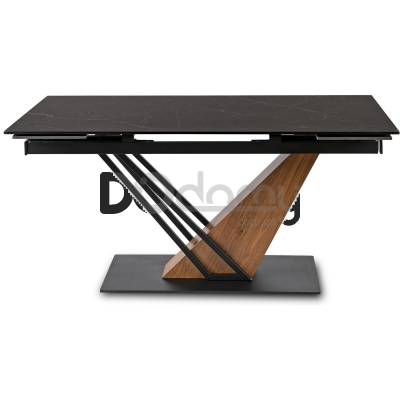 Стіл MEBEL ELITE REX 160-220 Чорний мармур / Горіх, фото 7