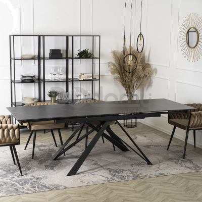 Стіл MEBEL ELITE MAXIME 160-240 Чорний мармур, фото 5