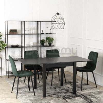 Стіл MEBEL ELITE MAX 80-160 Чорний, фото 2