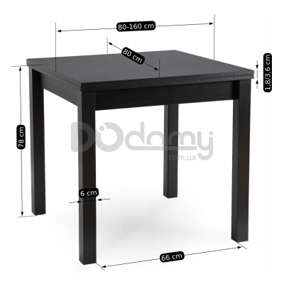 Стіл MEBEL ELITE MAX 80-160 Чорний, фото 5