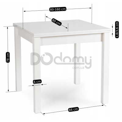 Стіл MEBEL ELITE MAX 80-160 Білий, фото 5