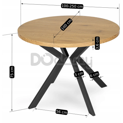 Стіл MEBEL ELITE LUKAS 100 Дуб Золотий, фото 6