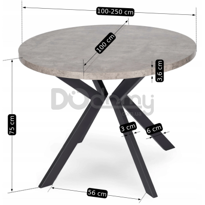 Стол MEBEL ELITE LUKAS 100 Бетон, фото 4