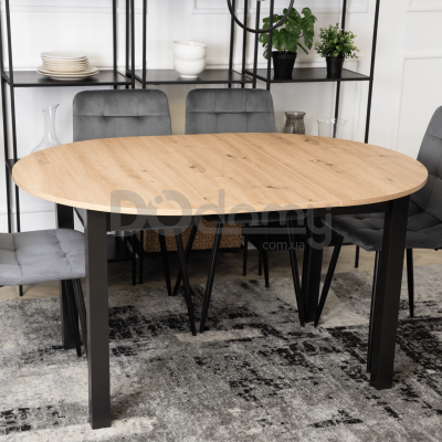 Стіл MEBEL ELITE HARRY 102-142 Дуб Riviera / Чорний, фото 3