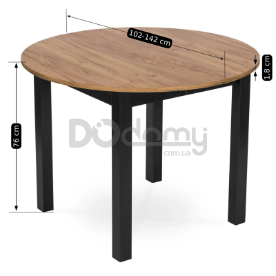 Стіл MEBEL ELITE HARRY 102-142 Дуб Крафт / Чорний, фото 3