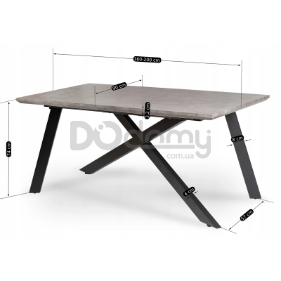 Стол MEBEL ELITE HAMILTON 160-200 Серый (Бетон), фото 6