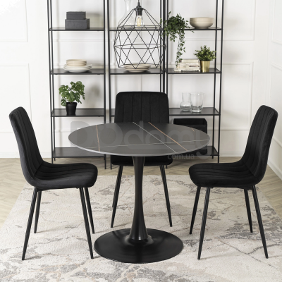 Стіл MEBEL ELITE SANDER 90 Чорний, фото 1