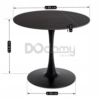 Стіл MEBEL ELITE SANDER 90 Чорний, фото 4