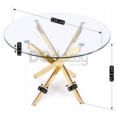 Стол стеклянный MEBEL ELITE SALLO 110 Хром, фото 5