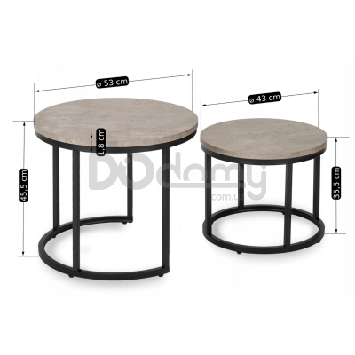 Комплект журнальних столиків MEBEL ELITE ROCKY Сірий, фото 5