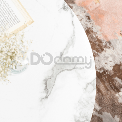 Комплект журнальных столиков MEBEL ELITE OLIS MAX Белый мрамор / Золотой, фото 3