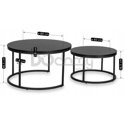 Комплект журнальных столиков MEBEL ELITE MANU MAX Черный, фото 7