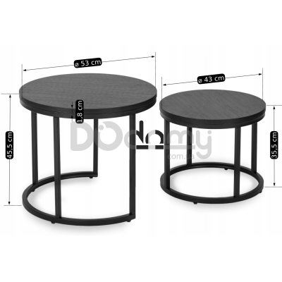 Комплект журнальных столиков MEBEL ELITE MANU Черный, фото 6