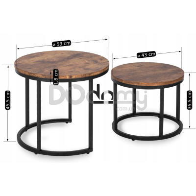 Комплект журнальных столиков MEBEL ELITE FIGO Дуб, фото 5