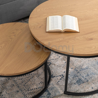 Комплект журнальних столиків MEBEL ELITE DELIA MAX Дуб Золотий, фото 2