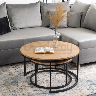 Комплект журнальних столиків MEBEL ELITE DELIA MAX Дуб Золотий, фото 3