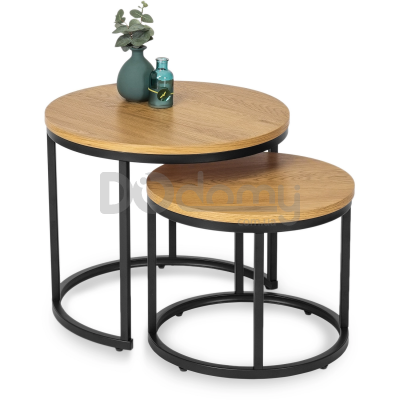 Комплект журнальних столиків MEBEL ELITE DELIA Дуб Золотий, фото 1