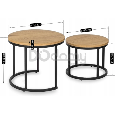 Комплект журнальних столиків MEBEL ELITE DELIA Дуб Золотий, фото 5