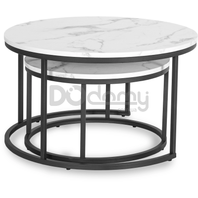 Комплект журнальних столиків MEBEL ELITE DAFNE MAX Білий мармур, фото 4
