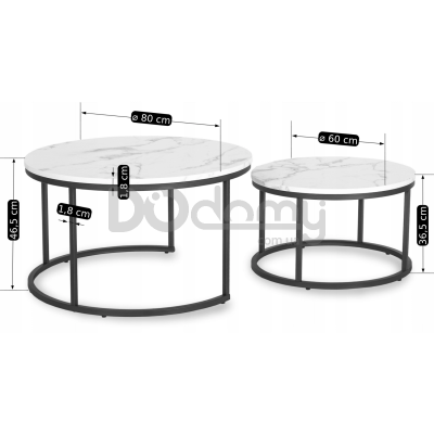 Комплект журнальних столиків MEBEL ELITE DAFNE MAX Білий мармур, фото 6