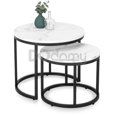 Комплект журнальных столиков MEBEL ELITE DAFNE Белый мрамор, фото 1