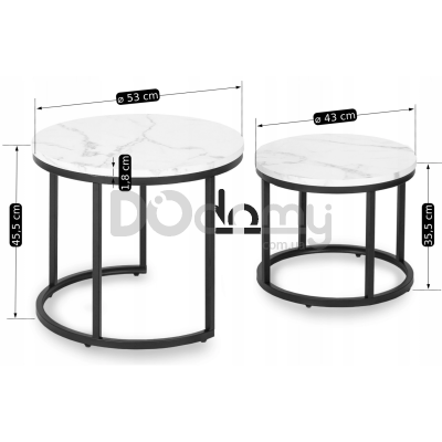 Комплект журнальных столиков MEBEL ELITE DAFNE Белый мрамор, фото 3