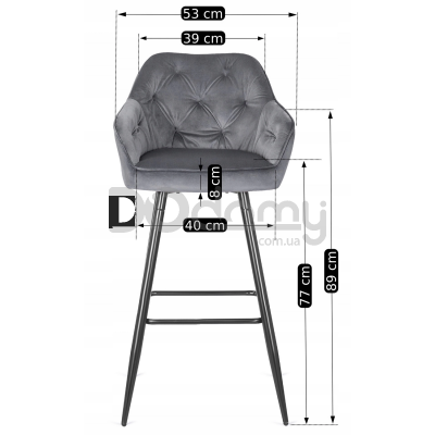 Барный стул MEBEL ELITE SALEM Серый, фото 4