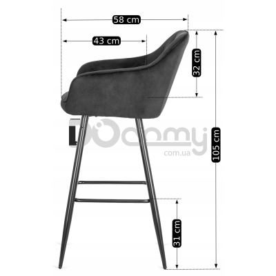 Барный стул MEBEL ELITE SALEM Черный, фото 5