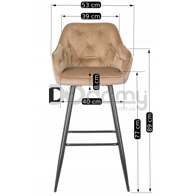 Барний стілець MEBEL ELITE SALEM Бежевий, фото 5