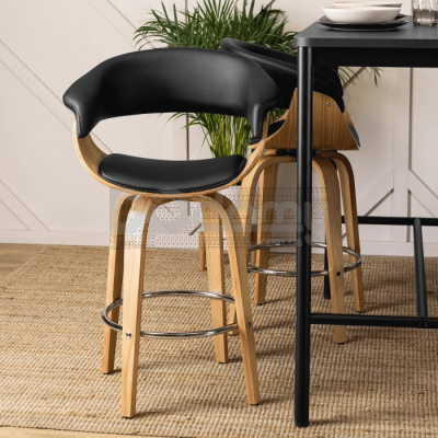 Барный стул MEBEL ELITE SAM Дуб Золотой/Черный, фото 1