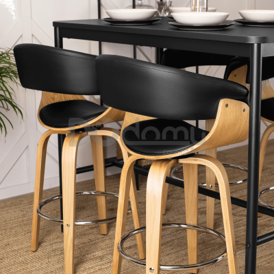 Барный стул MEBEL ELITE SAM Дуб Золотой/Черный, фото 2