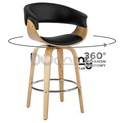 Барный стул MEBEL ELITE SAM Дуб Золотой/Черный, фото 3