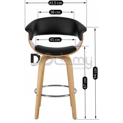 Барный стул MEBEL ELITE SAM Дуб Золотой/Черный, фото 4
