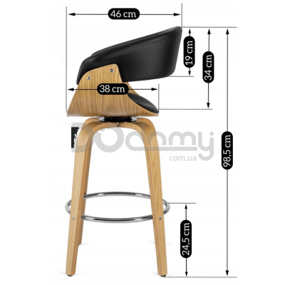 Барный стул MEBEL ELITE SAM Дуб Золотой/Черный, фото 5