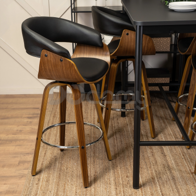 Барный стул MEBEL ELITE JERSEY Орех / Черный, фото 4