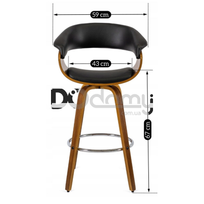 Барный стул MEBEL ELITE JERSEY Орех / Черный, фото 6