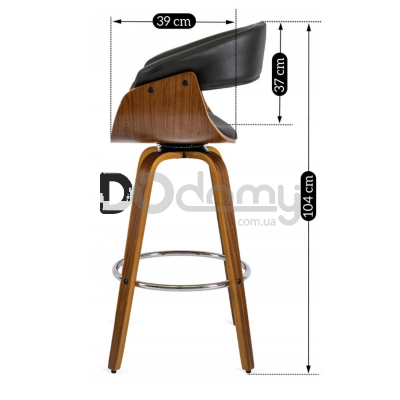 Барный стул MEBEL ELITE JERSEY Орех / Черный, фото 7