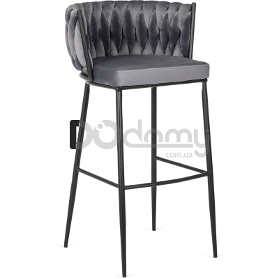 Барний стілець MEBEL ELITE FLORES Сірий, фото 1
