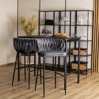 Барний стілець MEBEL ELITE FLORES Сірий, фото 2