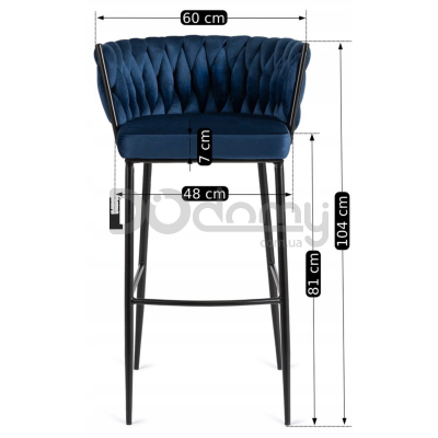 Барний стілець MEBEL ELITE FLORES Синій, фото 4