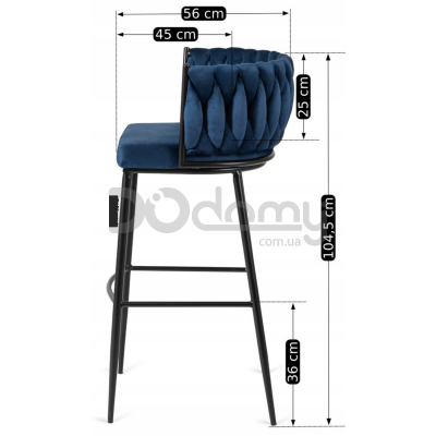 Барний стілець MEBEL ELITE FLORES Синій, фото 5