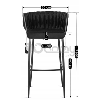 Барный стул MEBEL ELITE FLORES Черный, фото 4