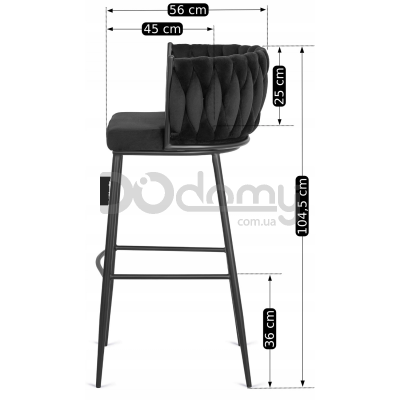 Барный стул MEBEL ELITE FLORES Черный, фото 5